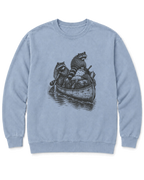 Raccoon Canoe Heist Sweatshirt - Chambray