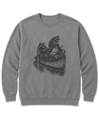 Raccoon Canoe Heist Sweatshirt - Grey