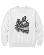 Raccoon Canoe Heist Sweatshirt - White