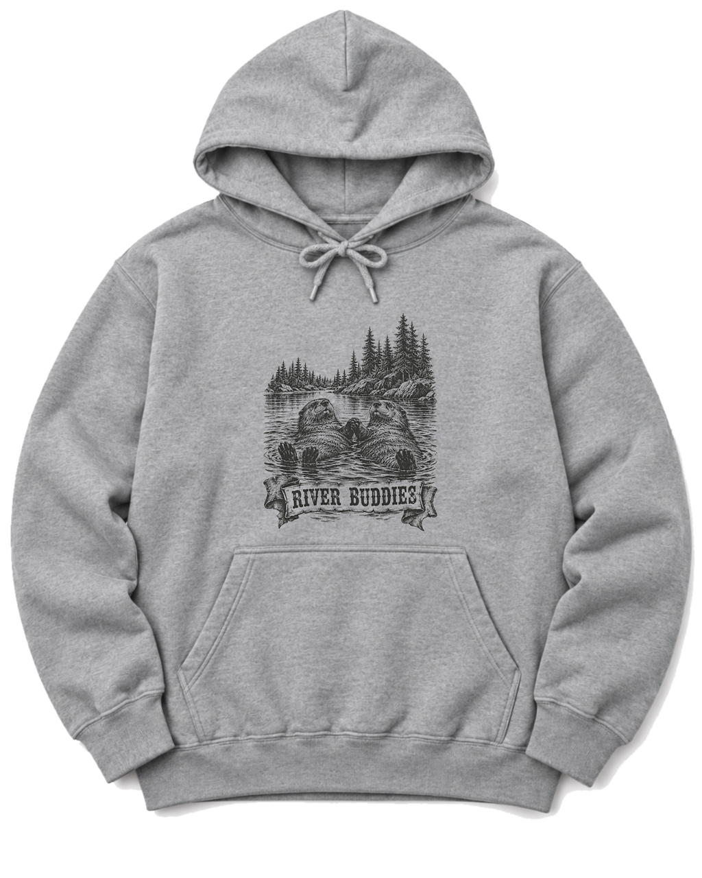 River Buddies Hoodie - Sport Grey