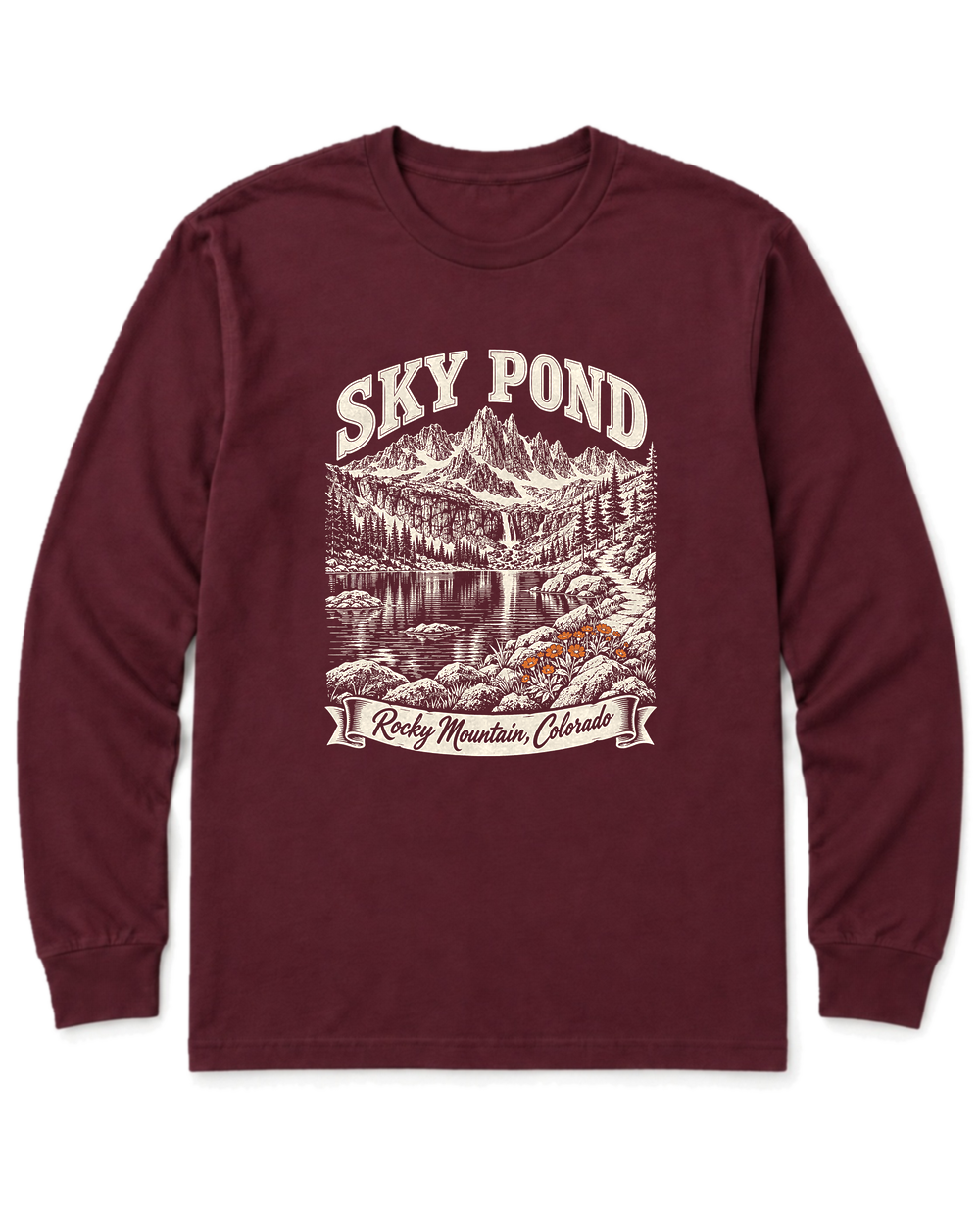 Sky Pond Long Sleeve Shirt - Maroon