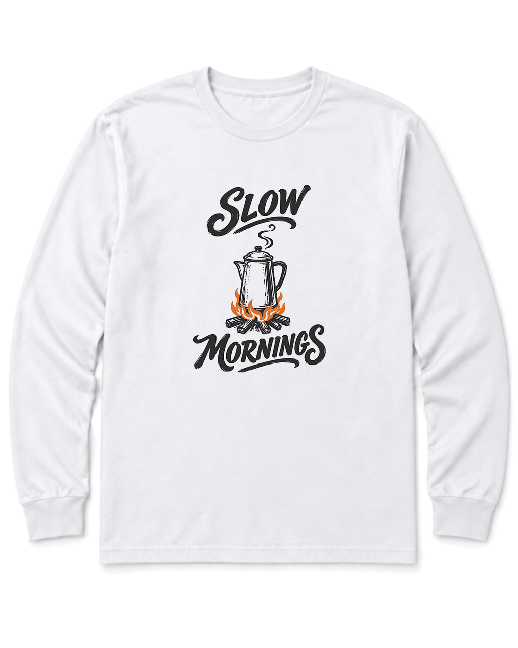 Slow Mornings Long Sleeve Shirt - White