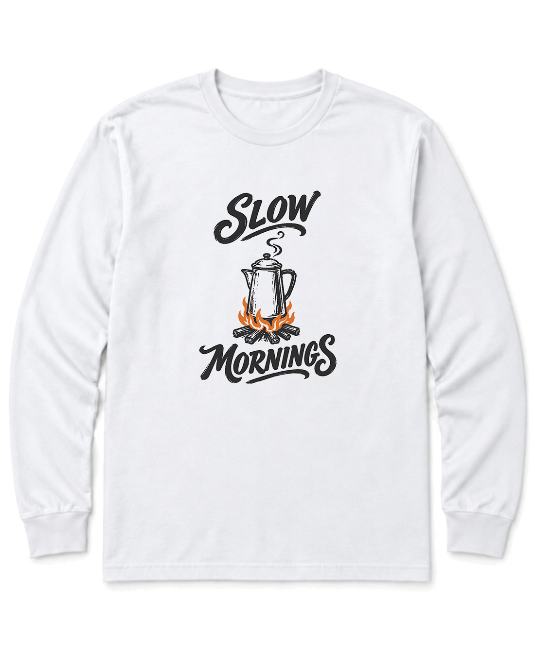 Slow Mornings Long Sleeve Shirt - White