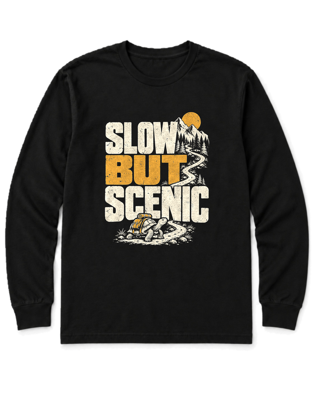 Slow but Scenic Long Sleeve Shirt - Black