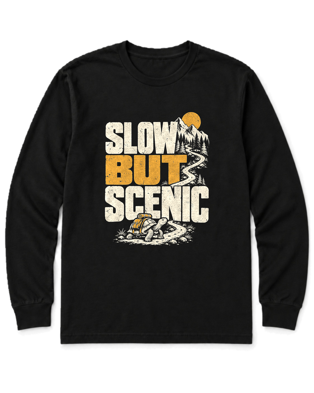 Slow but Scenic Long Sleeve Shirt - Black
