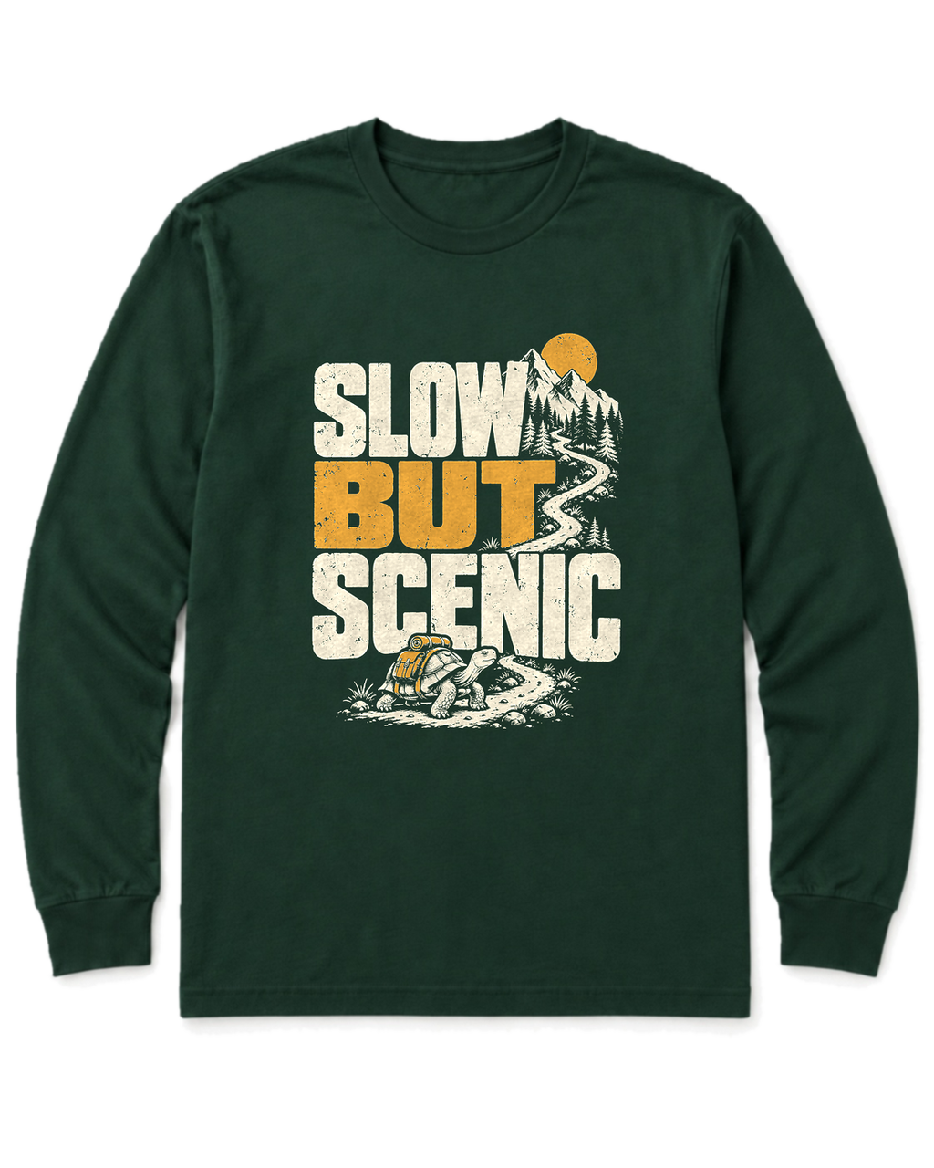 Slow but Scenic Long Sleeve Shirt - Forest Green