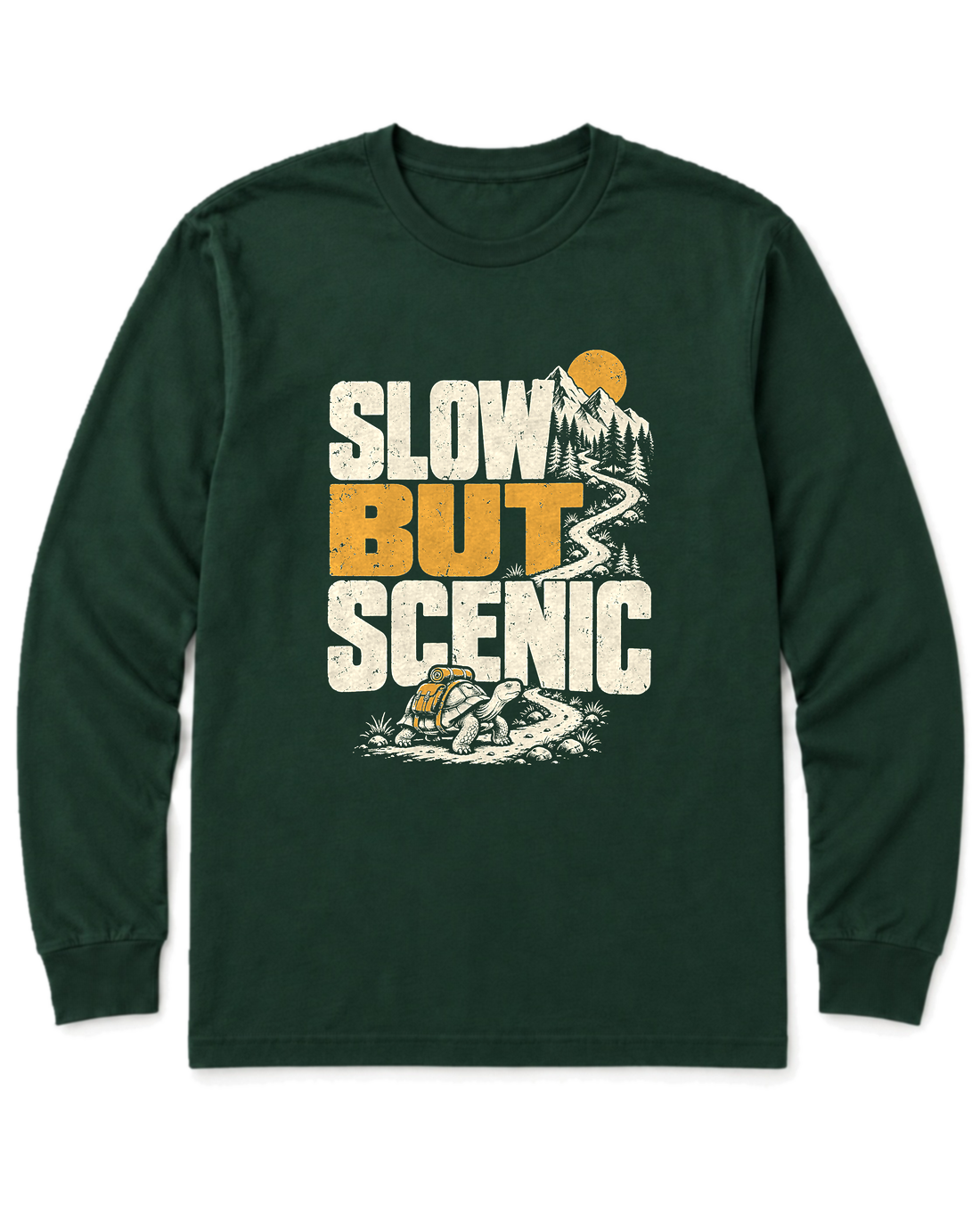 Slow but Scenic Long Sleeve Shirt - Forest Green