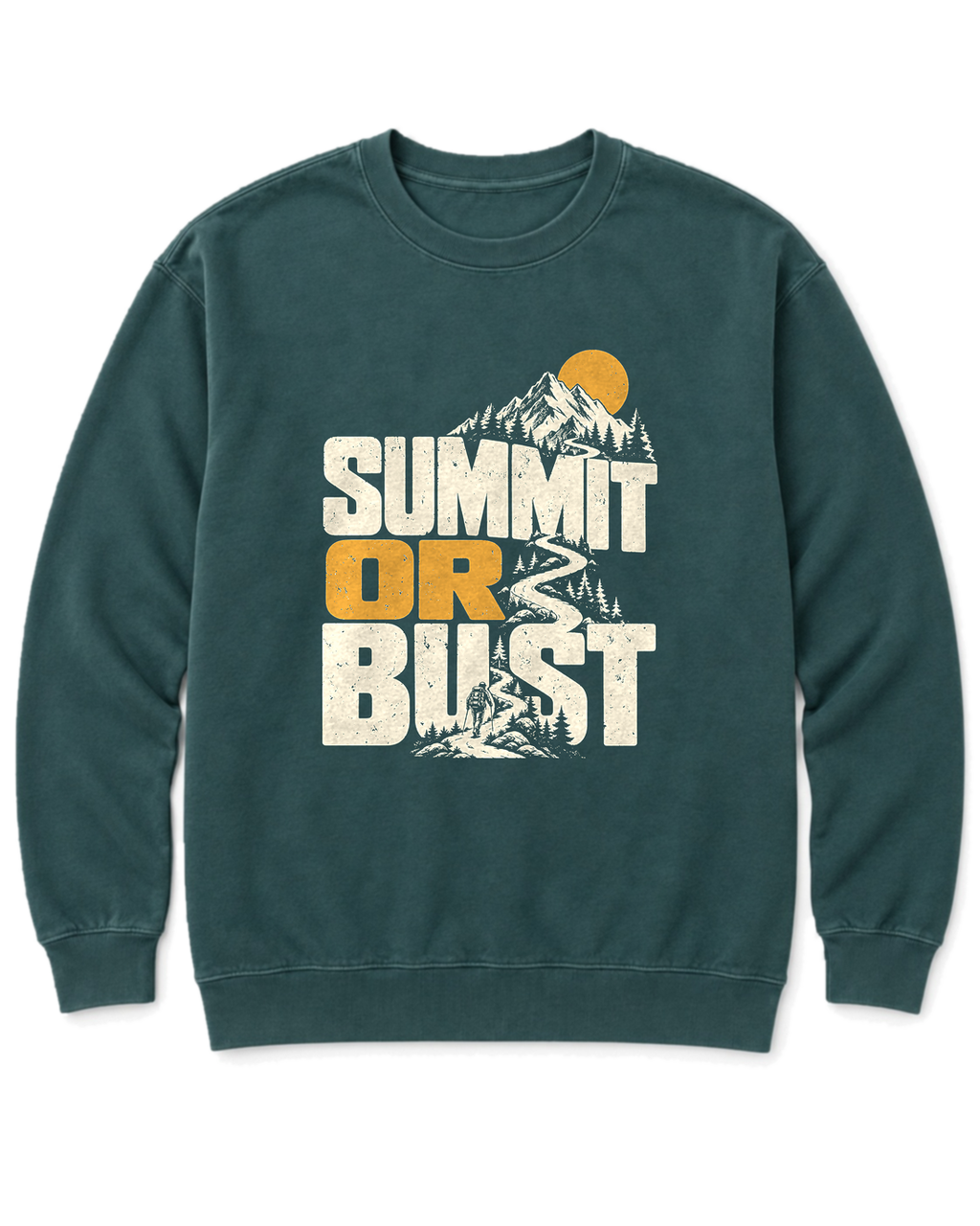 Summit or Bust Sweatshirt - Blue Spruce