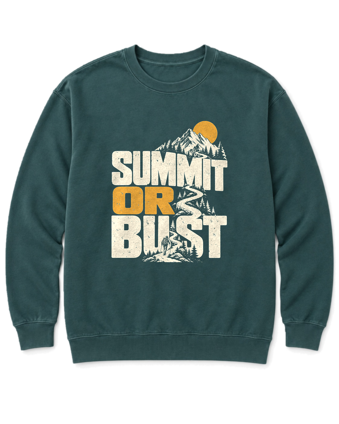 Summit or Bust Sweatshirt - Blue Spruce