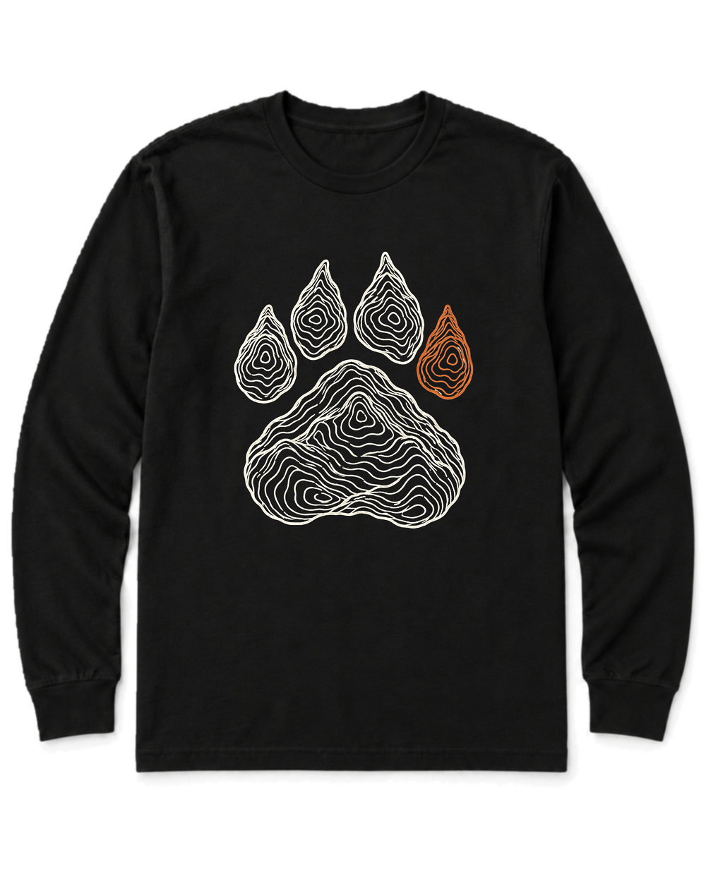 Topo Bear Paw Long Sleeve Shirt - Black