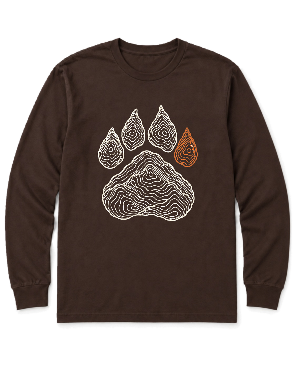 Topo Bear Paw Long Sleeve Shirt - Dark Chocolate