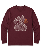 Topo Bear Paw Long Sleeve Shirt - Maroon