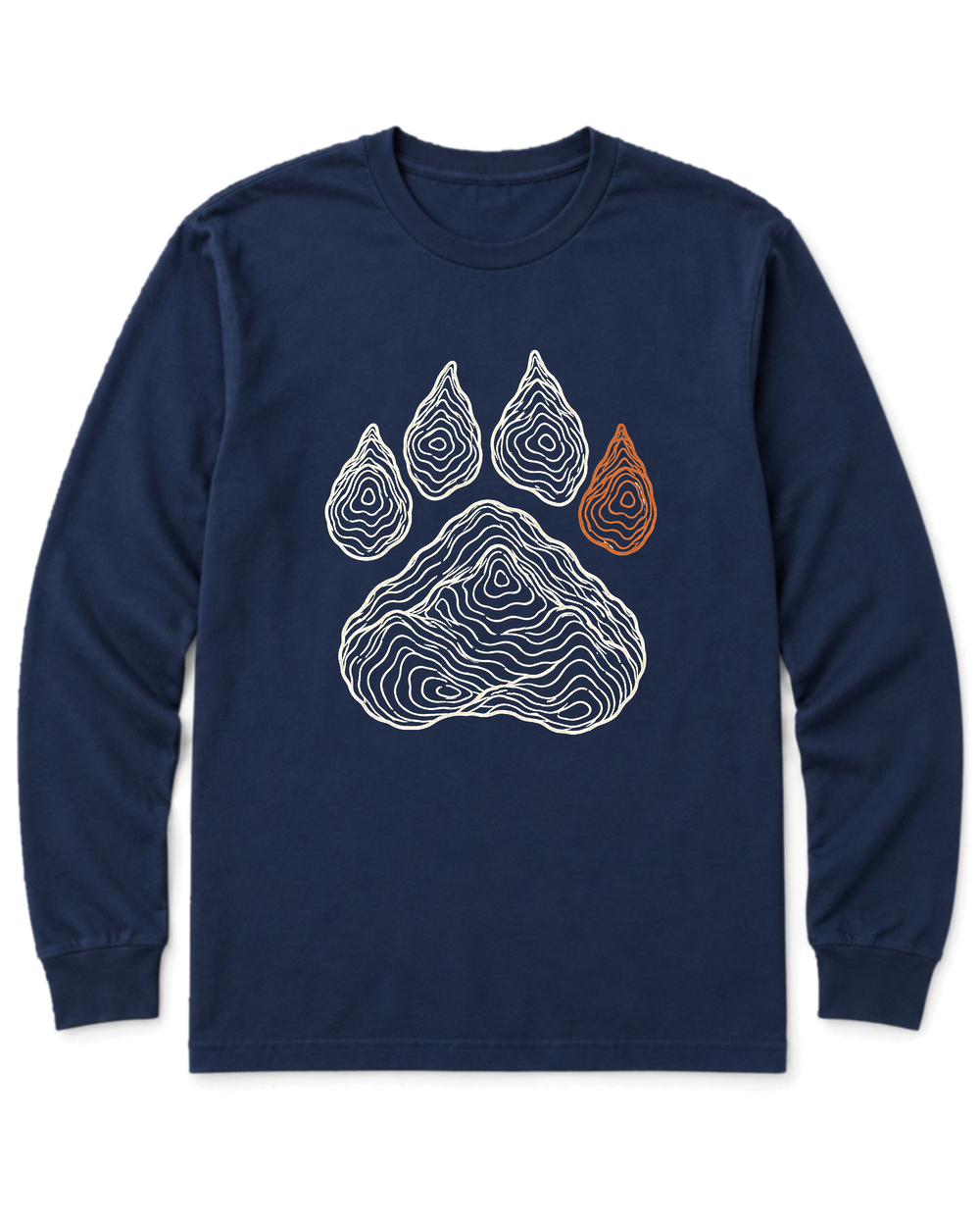 Topo Bear Paw Long Sleeve Shirt - Navy