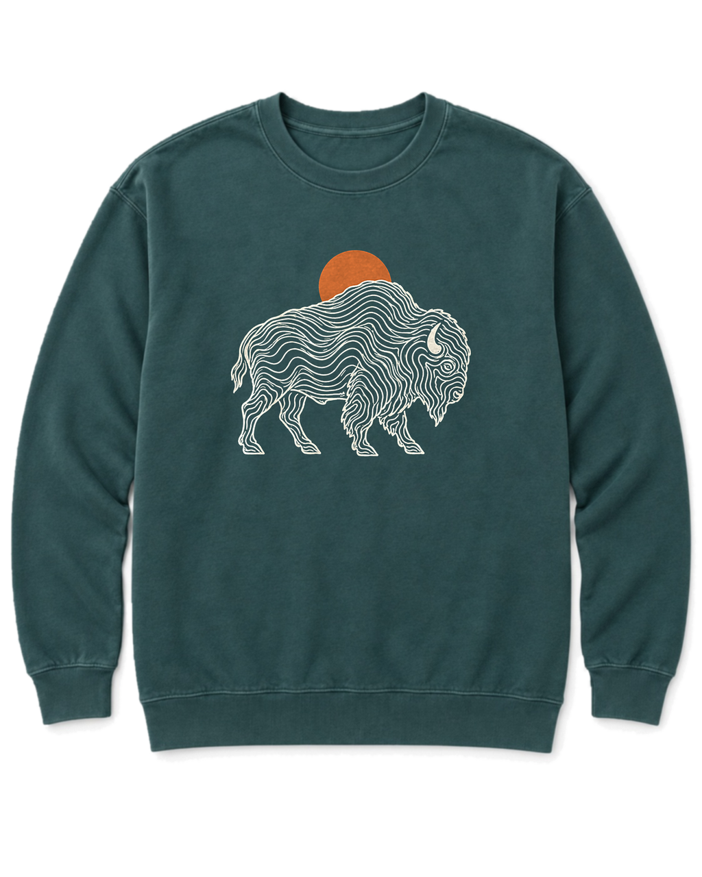 Topo Bison Sweatshirt - Blue Spruce