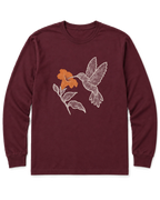 Topo Hummingbird Long Sleeve Shirt - Maroon