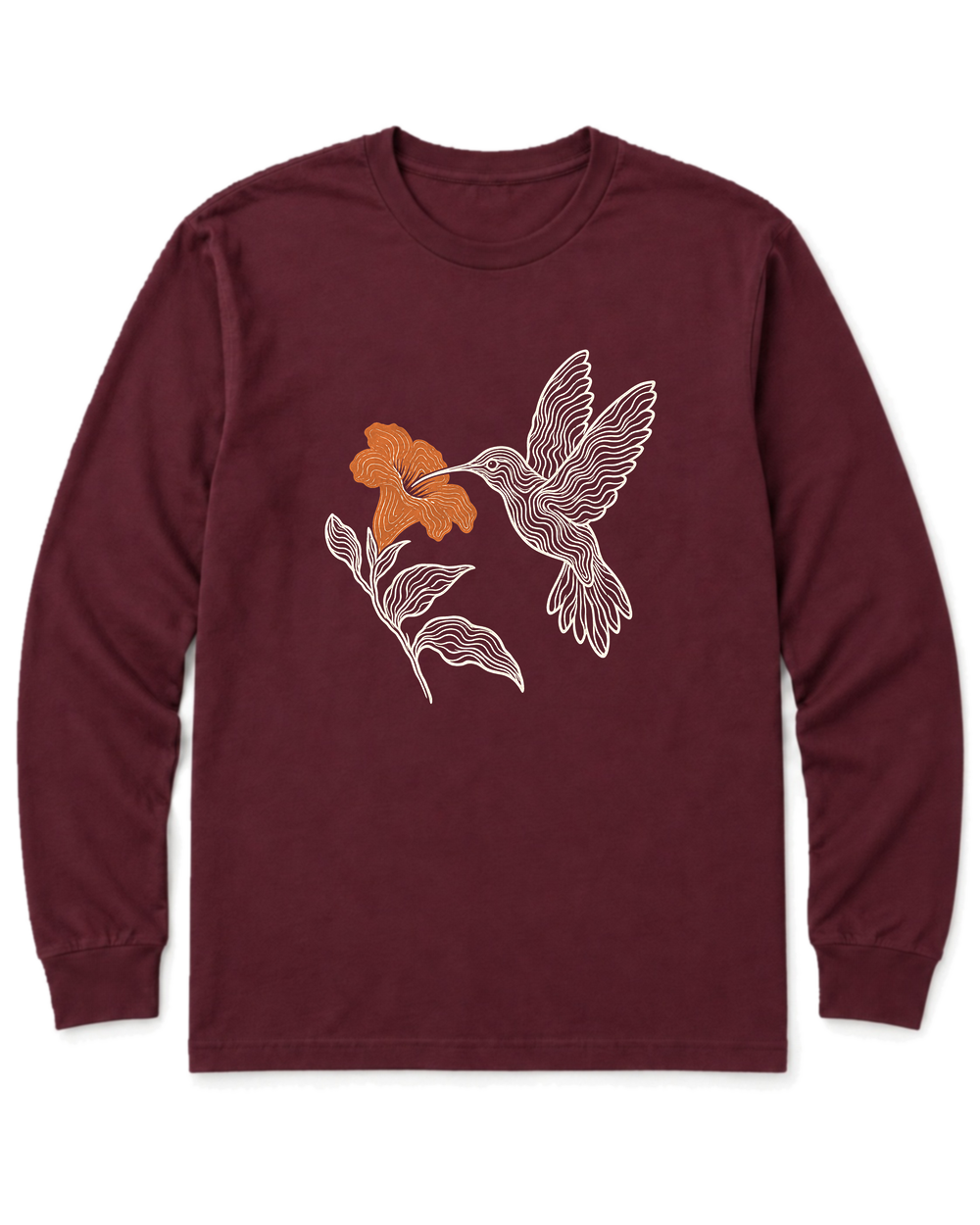 Topo Hummingbird Long Sleeve Shirt - Maroon