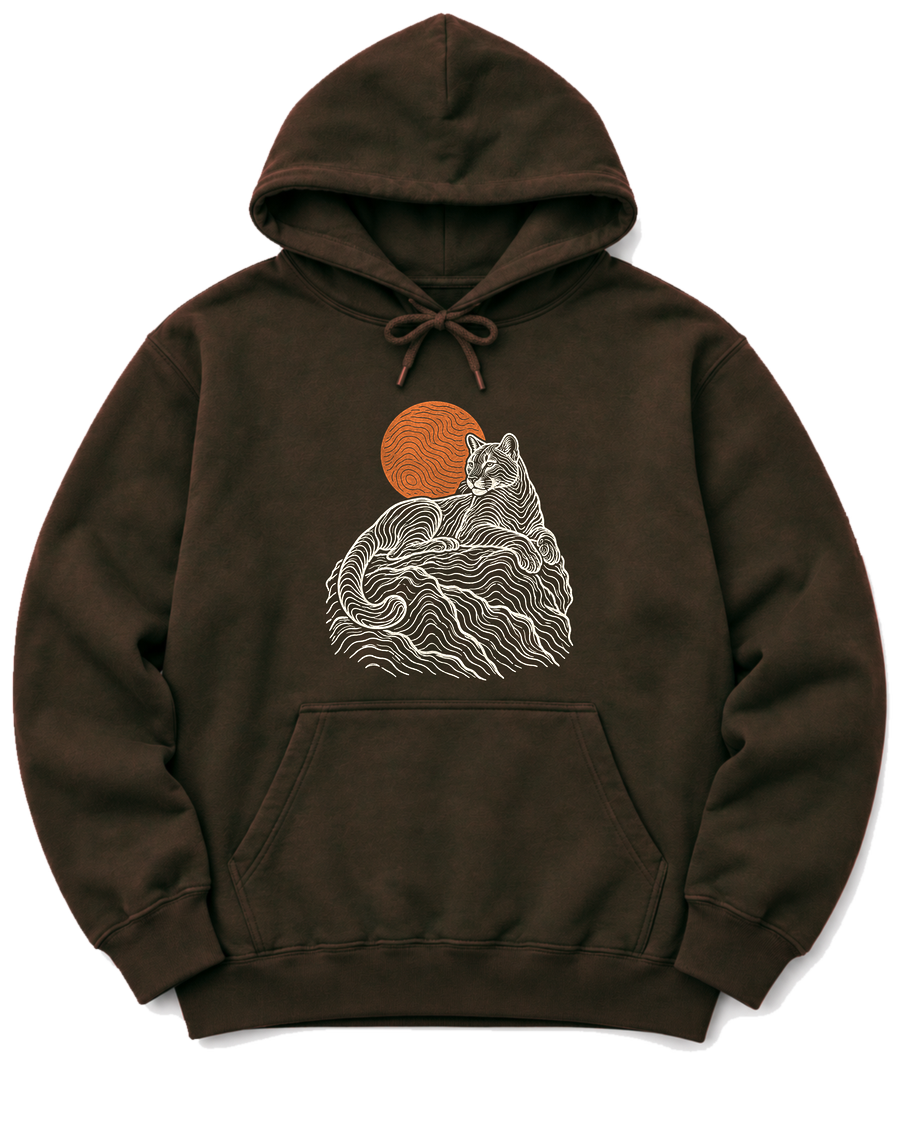 Topo Mountain Lion Hoodie - Dark Chocolate