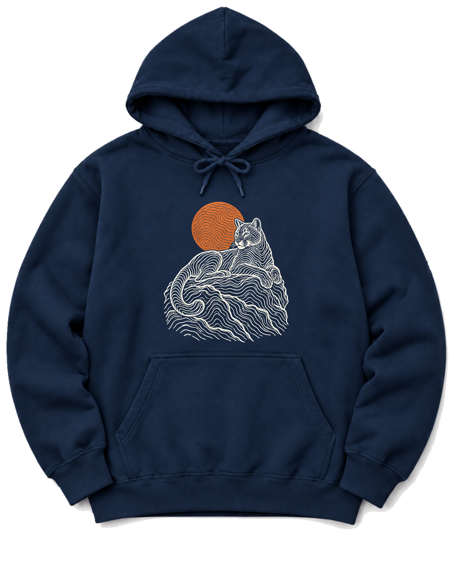 Topo Mountain Lion Hoodie - Navy