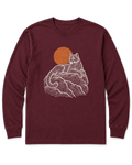 Topo Mountain Lion Long Sleeve Shirt - Maroon