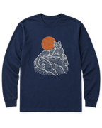 Topo Mountain Lion Long Sleeve Shirt - Navy