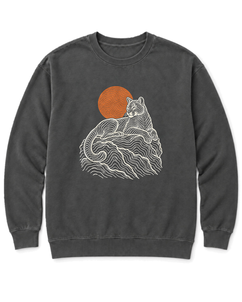 Topo Mountain Lion Sweatshirt - Pepper