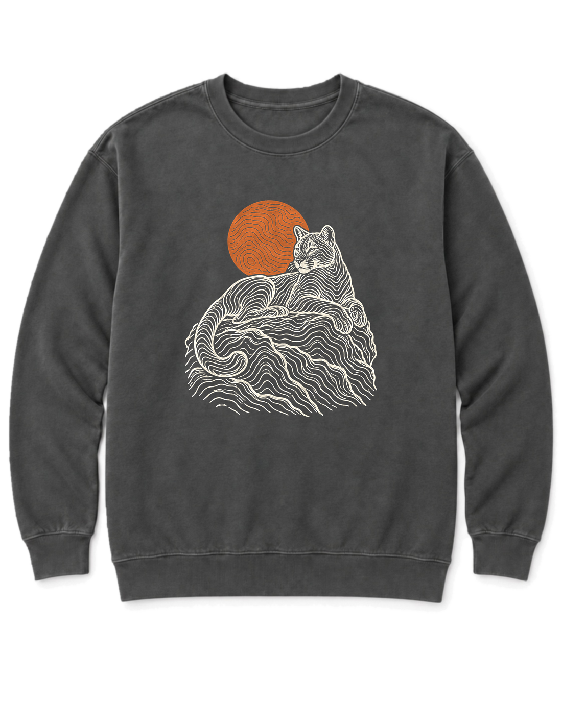 Topo Mountain Lion Sweatshirt - Pepper