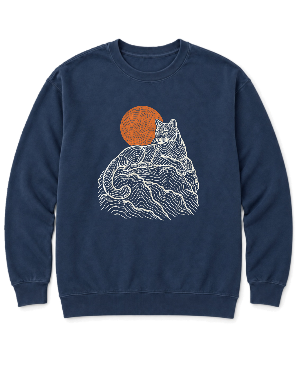 Topo Mountain Lion Sweatshirt - True Navy