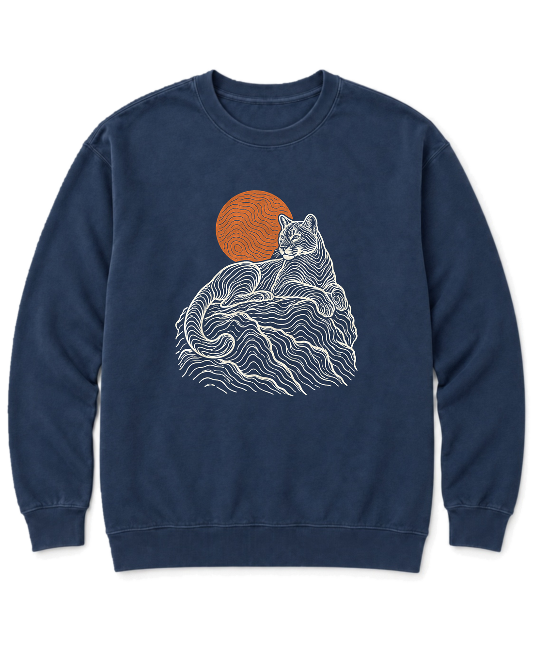 Topo Mountain Lion Sweatshirt - True Navy