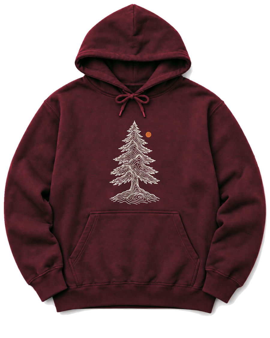 Topo Pine Hoodie - Maroon