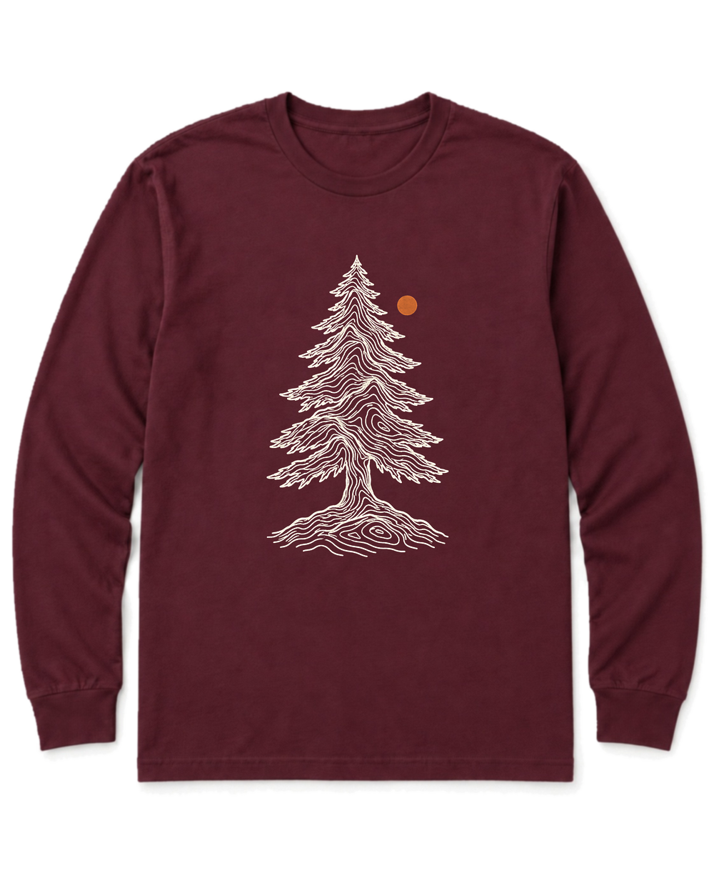 Topo Pine Long Sleeve Shirt - Maroon