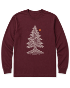 Topo Pine Long Sleeve Shirt - Maroon