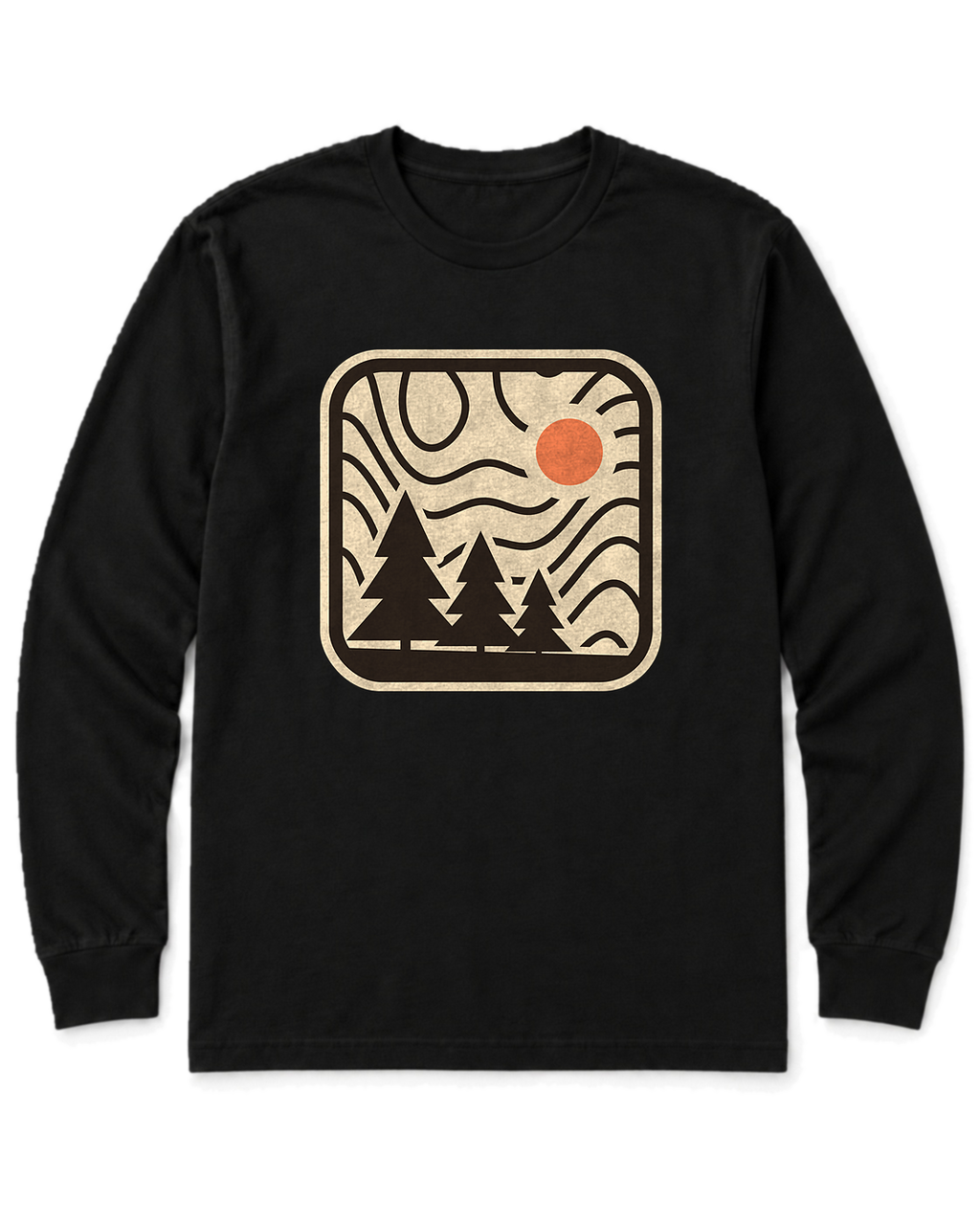 Topo Pines Long Sleeve Shirt - Black