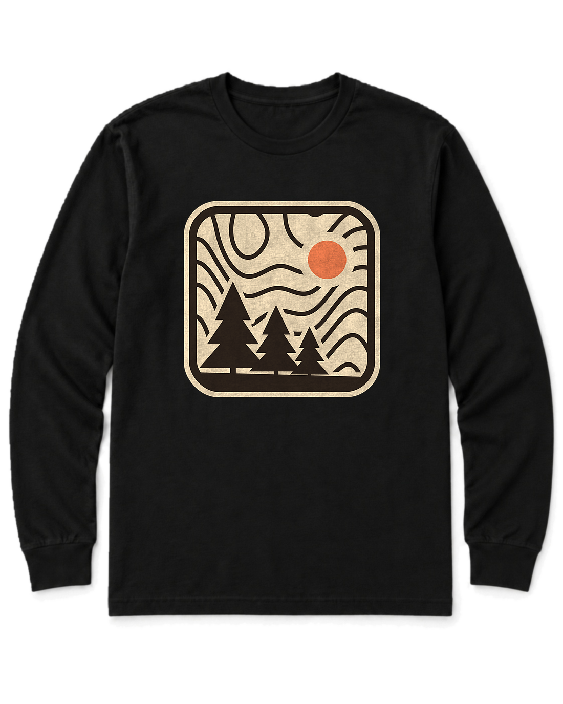 Topo Pines Long Sleeve Shirt - Black