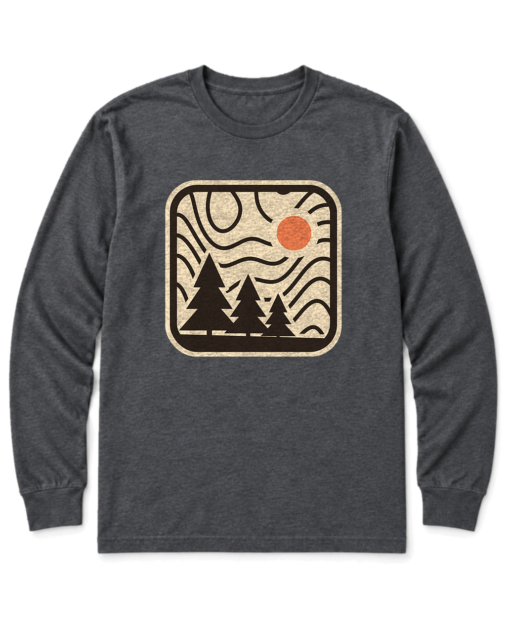 Topo Pines Long Sleeve Shirt - Dark Heather