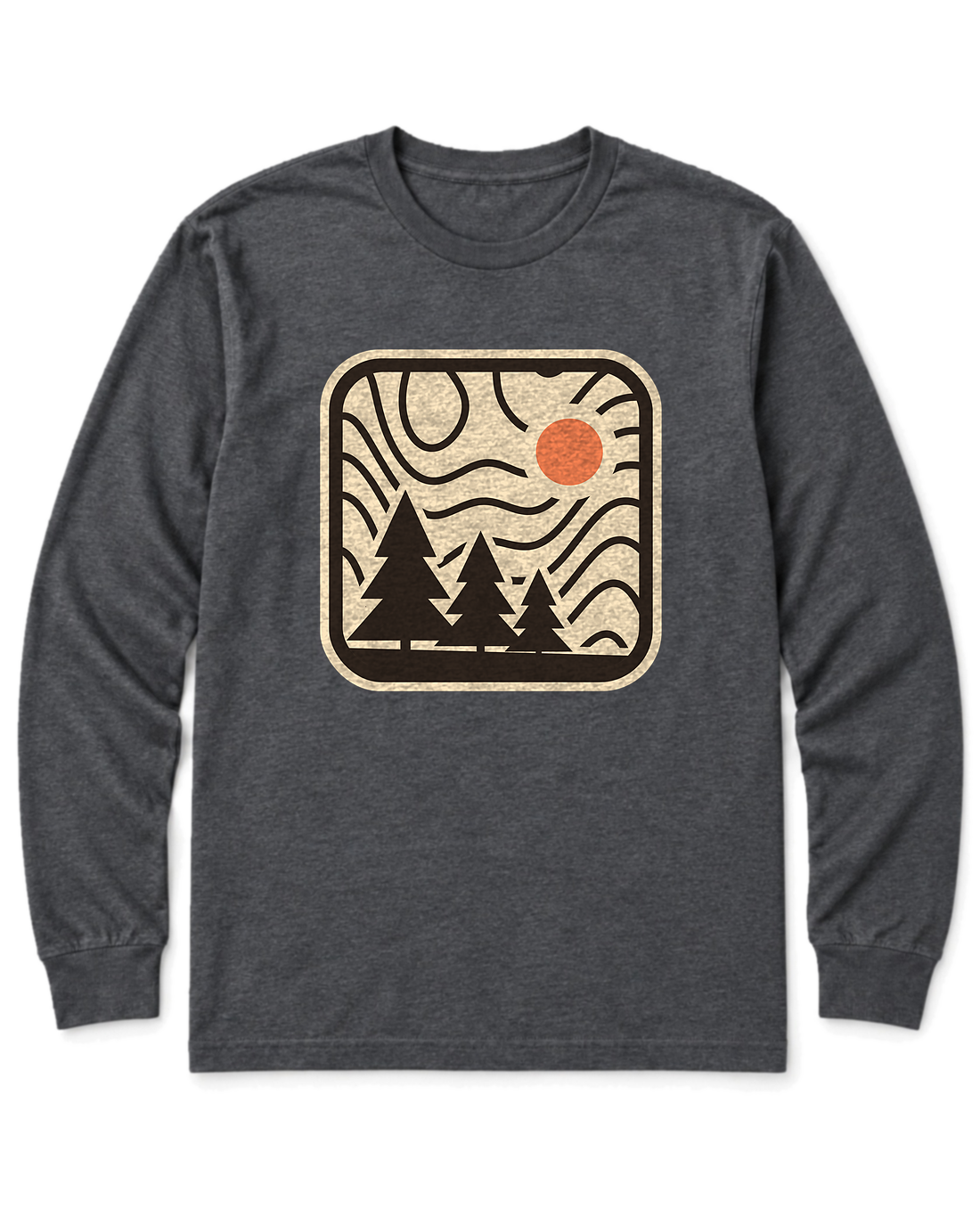 Topo Pines Long Sleeve Shirt - Dark Heather