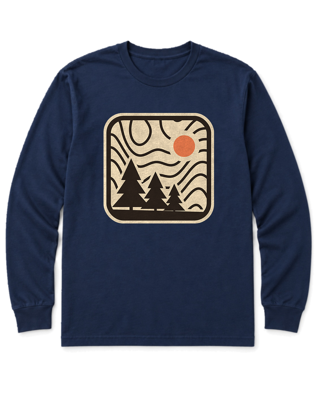 Topo Pines Long Sleeve Shirt - Navy