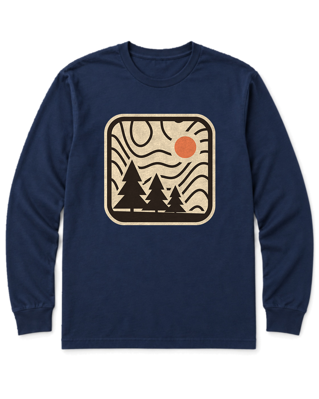 Topo Pines Long Sleeve Shirt - Navy