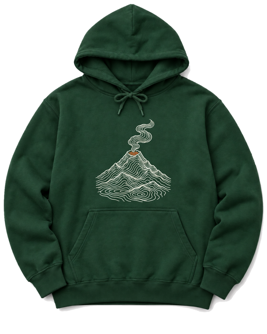 Topo Volcano Hoodie - Forest Green