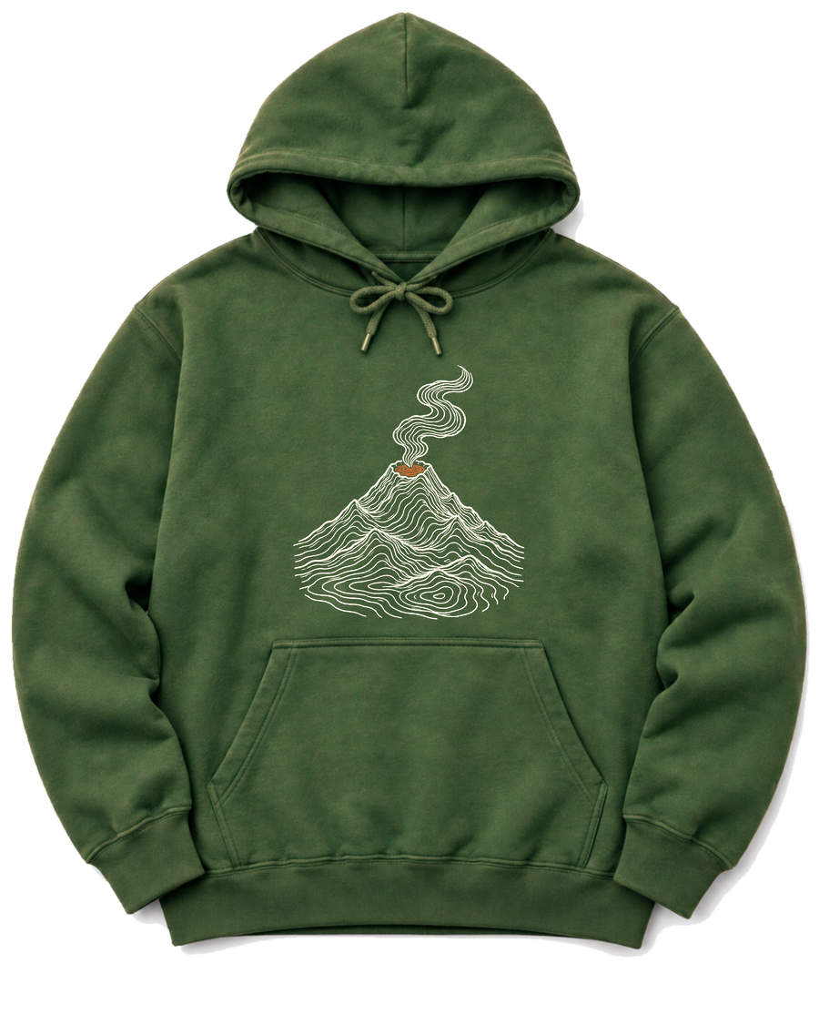 Topo Volcano Hoodie - Military Green