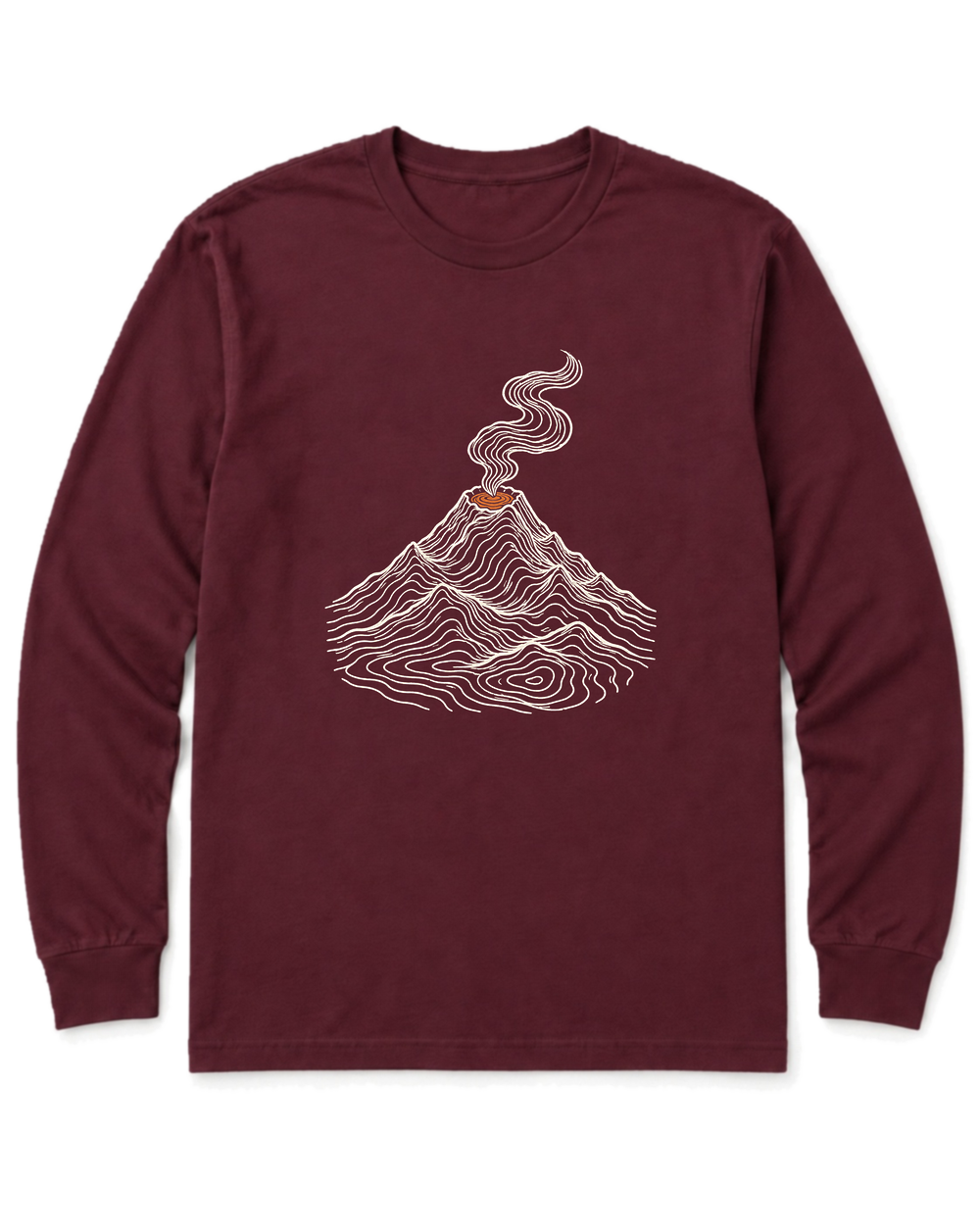 Topo Volcano Long Sleeve Shirt - Maroon