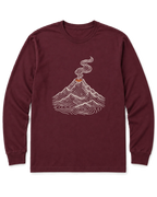 Topo Volcano Long Sleeve Shirt - Maroon
