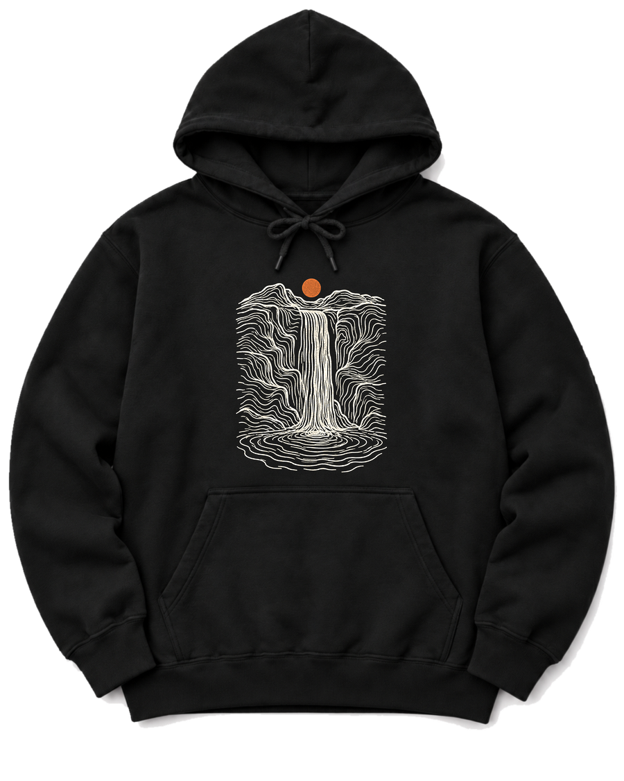 Topo Waterfall Hoodie - Black