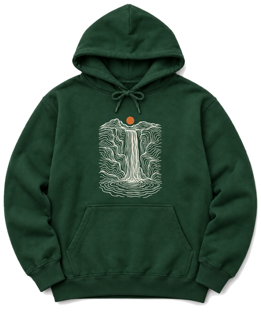 Topo Waterfall Hoodie - Forest Green