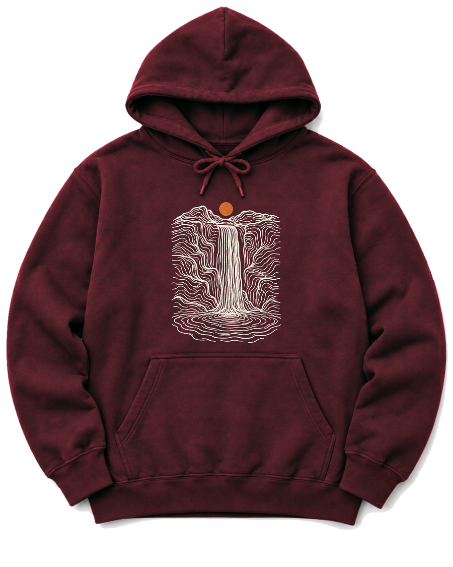 Topo Waterfall Hoodie - Maroon