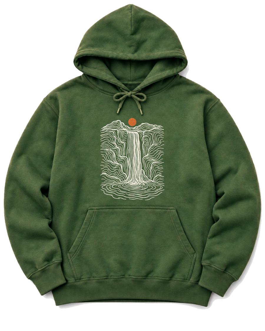 Topo Waterfall Hoodie - Military Green