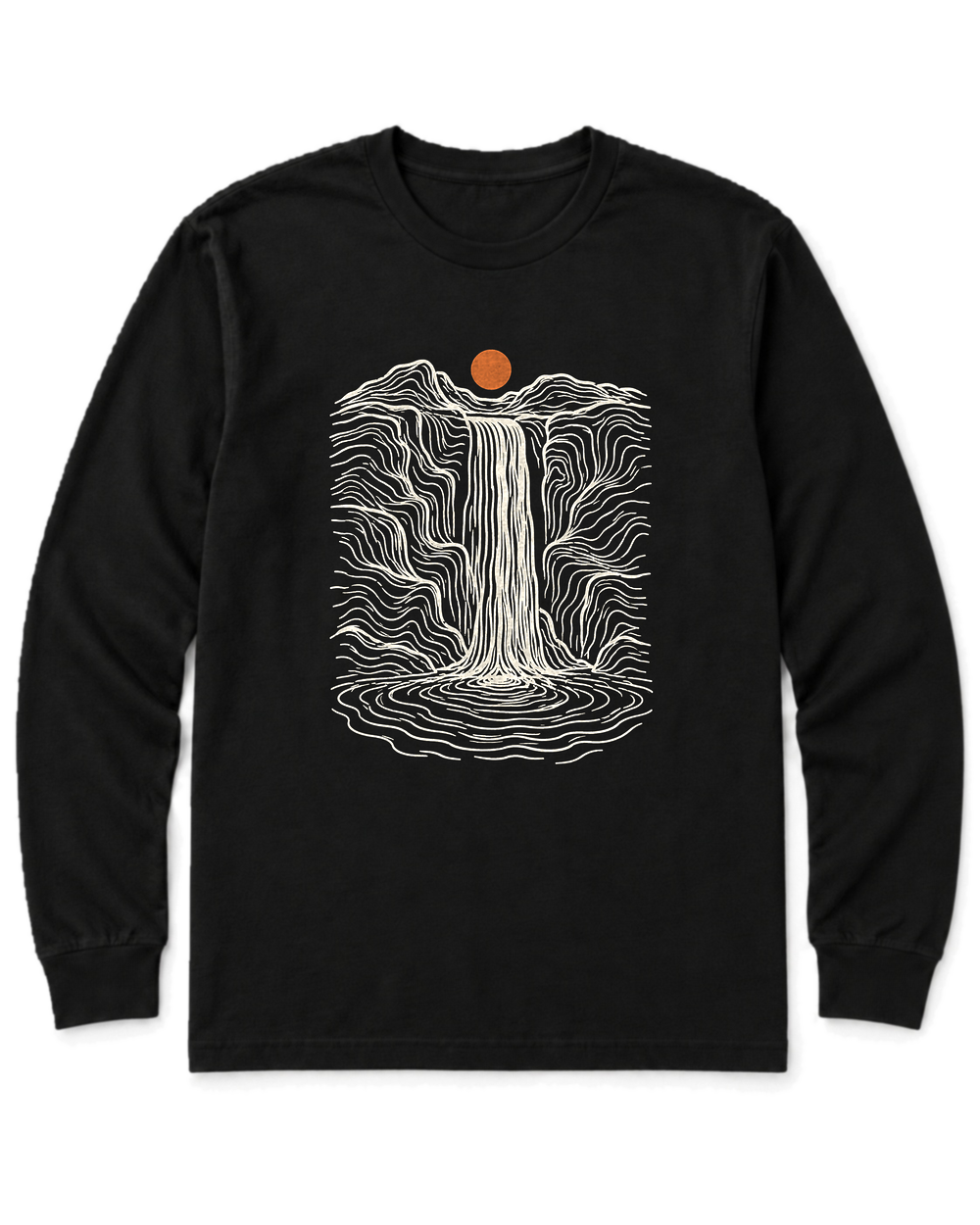 Topo Waterfall Long Sleeve Shirt - Black
