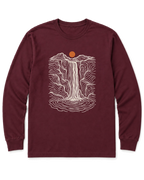 Topo Waterfall Long Sleeve Shirt - Maroon
