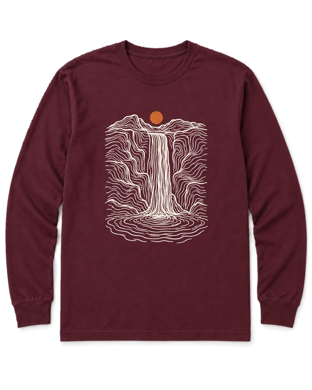 Topo Waterfall Long Sleeve Shirt - Maroon