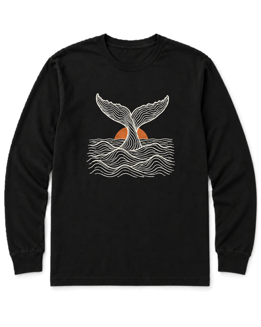 Topo Whale Tail Long Sleeve Shirt - Black