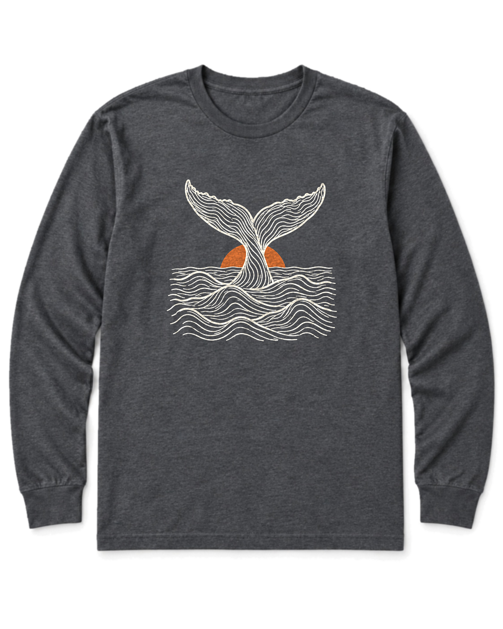 Topo Whale Tail Long Sleeve Shirt - Dark Heather